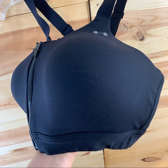 Under Armour Eclipse Zip Front Black Sport Bra 38D - Picture 7 of 16